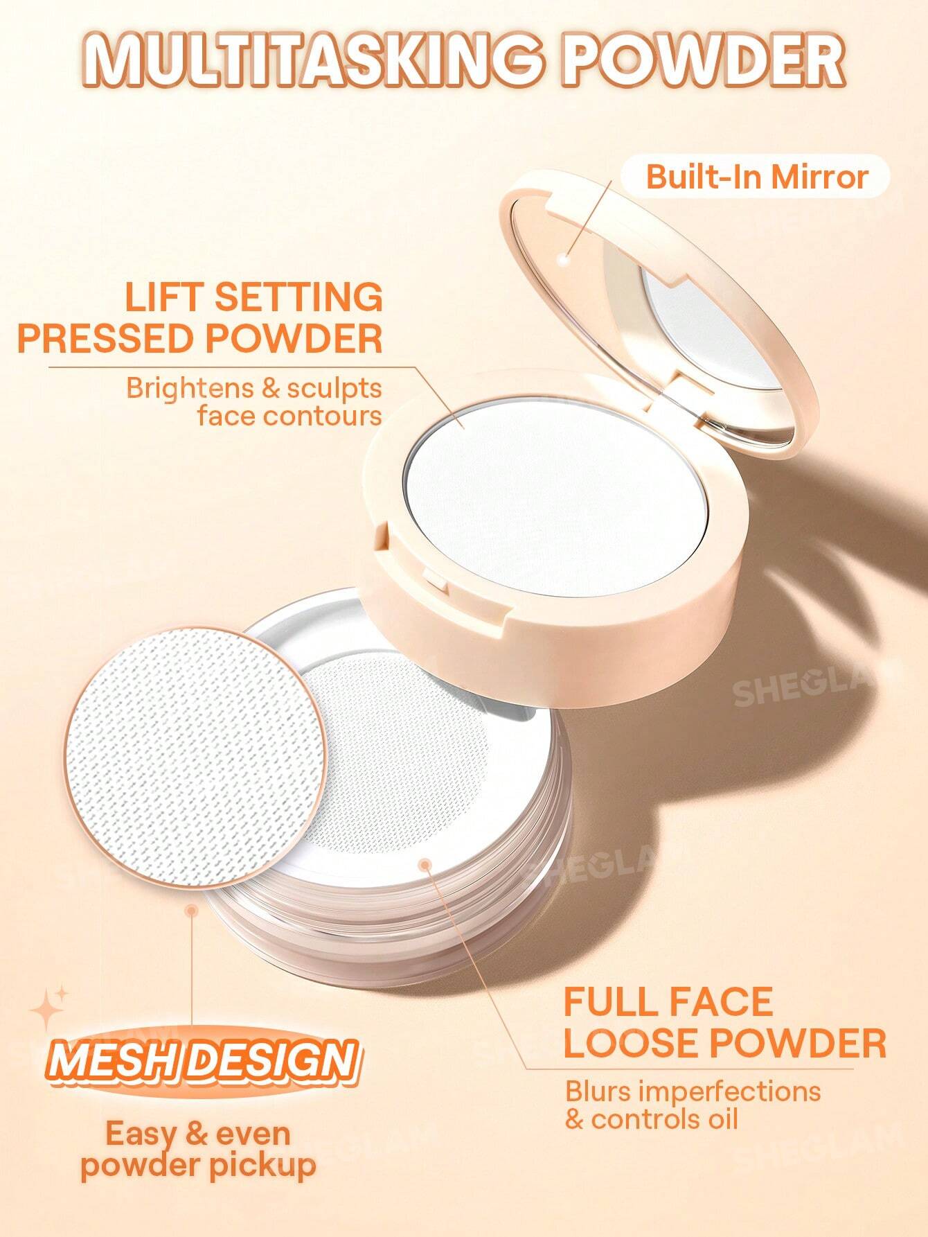 Insta-Ready Ultra-Fine Blur & Lift Setting Powder Duo-Translúcido - Imagen 2