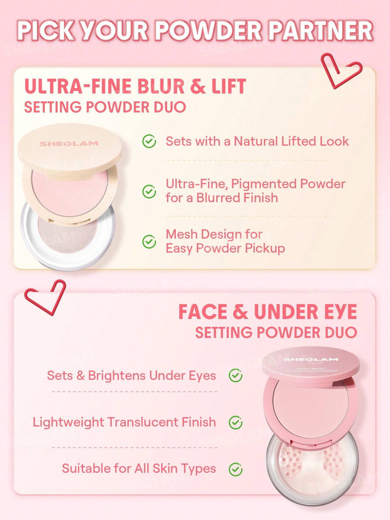 Insta-Ready Ultra-Fine Blur & Lift Setting Powder Duo-Bubblegum - Imagen 7