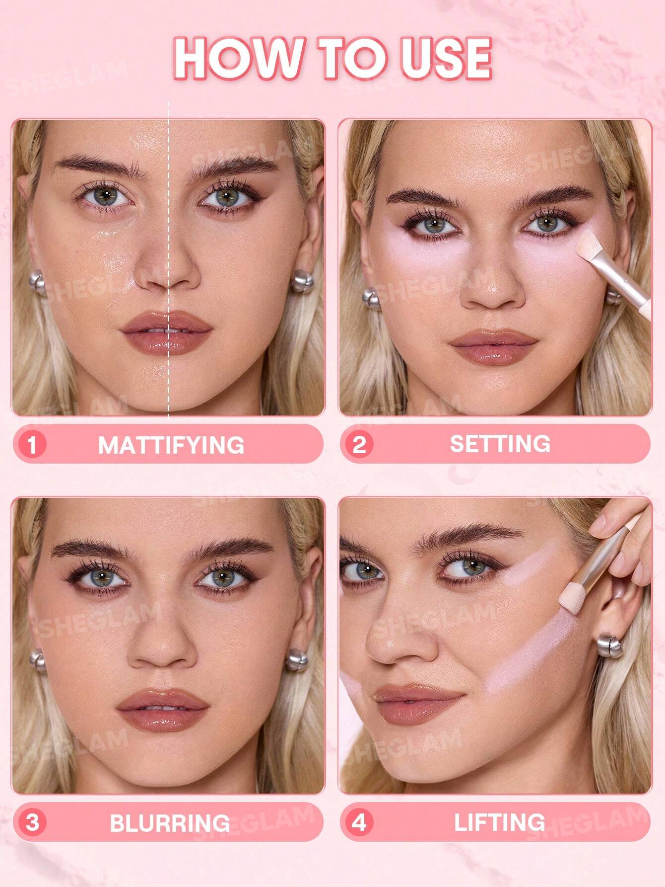 Insta-Ready Ultra-Fine Blur & Lift Setting Powder Duo-Bubblegum - Imagen 6