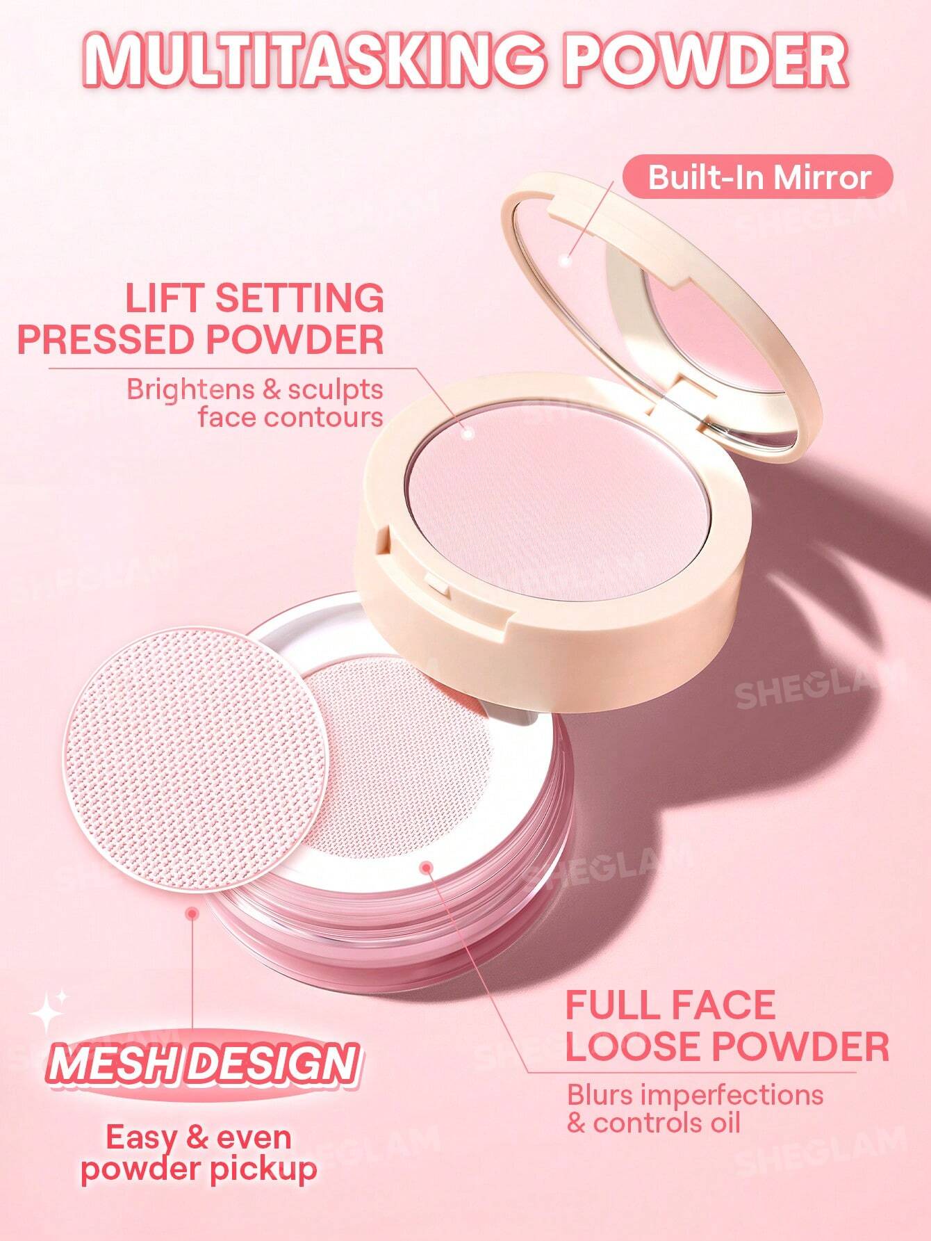 Insta-Ready Ultra-Fine Blur & Lift Setting Powder Duo-Bubblegum - Imagen 2
